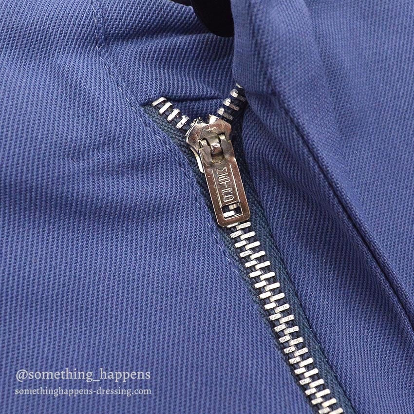 1960's RAYON YELLOW LINE BLUE SLACKS... W32