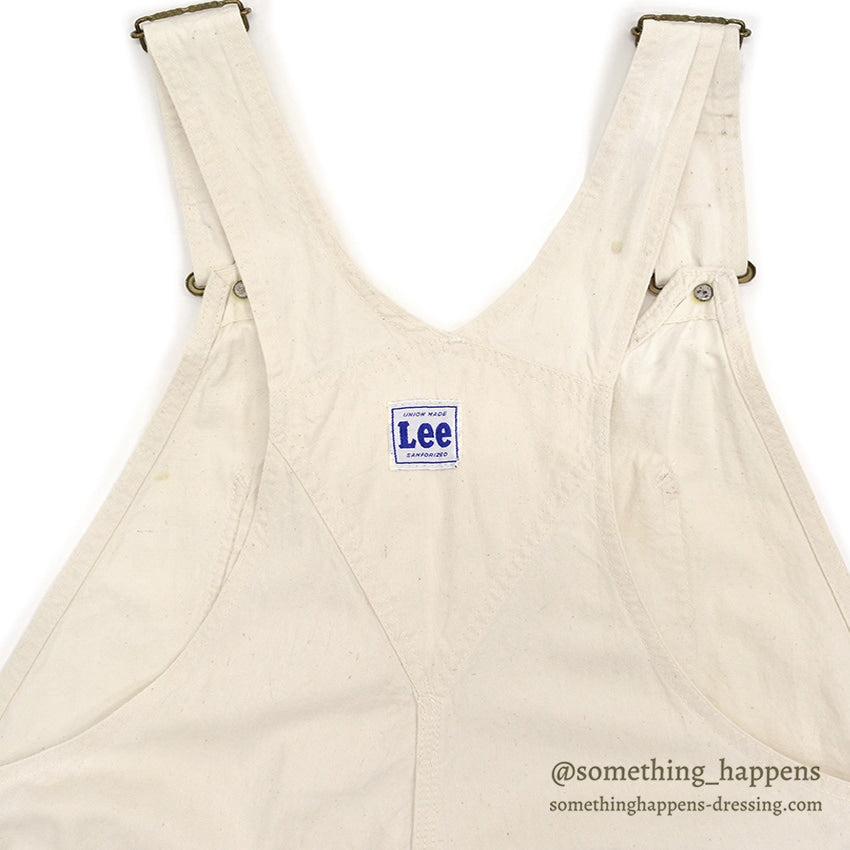 1950's Lee DOUBLE-KNEE OVERALL OFF WHITE / WITH APRON ... W42/L31