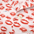 1990's J.CREW KISS PRINT PAJAMA SHIRT / UNUSUAL...L