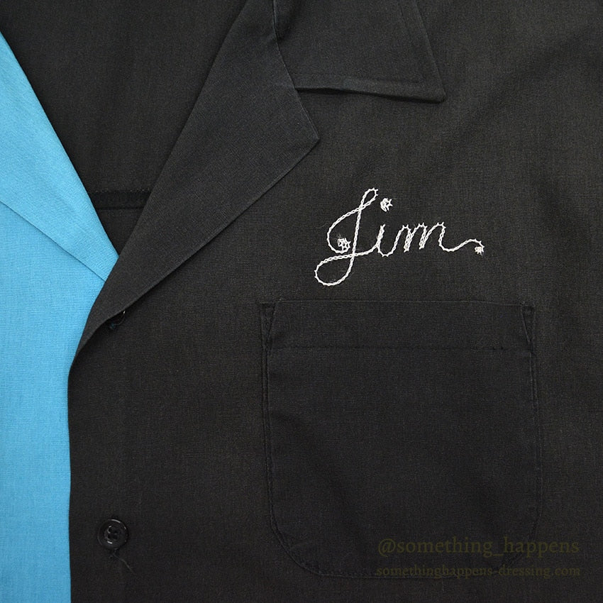 1980's KING LOUIE PROSPECT MOTORS TWO-TONE BOWLING SHIRT... XL