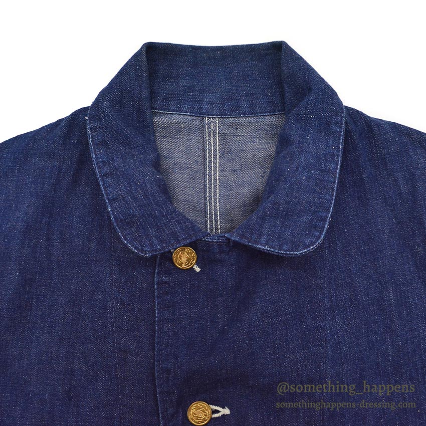 1950's~ BLUE GEM DENIM COVERALL / DARK AND EXCELLENT...