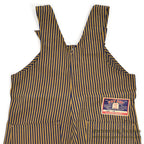 1940's DEADSTOCK PAYDAY WW2 BROWN EXPRESS STRIPED OVERALL / HIGH BACK ... W36/L30