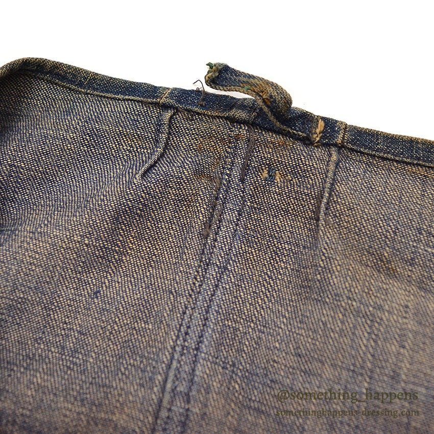 1920's~ DENIM HUNTING VEST / UNUSUAL, EXTREMELY RARE...