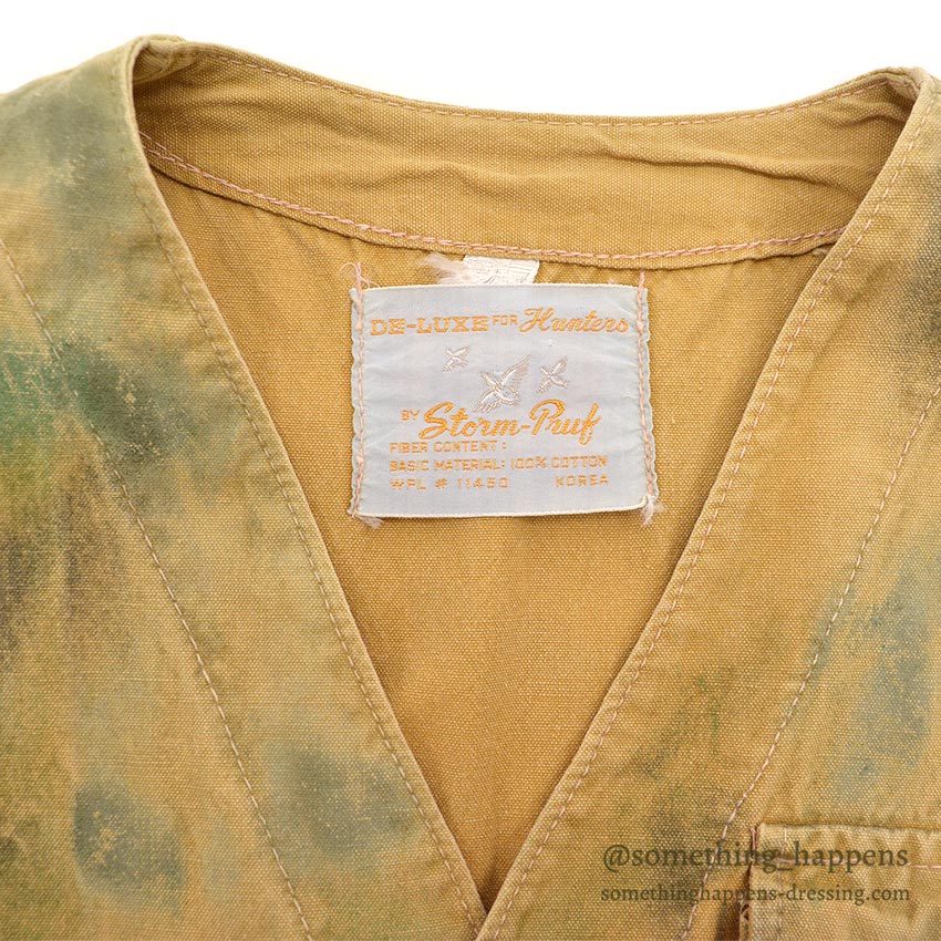 1970's STORM-PRUF HAND PAINT CAMO HUNTING VEST...