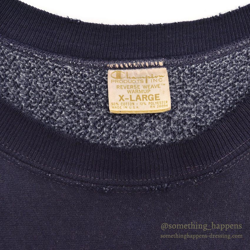 ~1970's CHAMPION PROPERTY OF AMHERST COLLEGE REVERSE WEAVE SWEAT SHIRT / NAVY ... XL