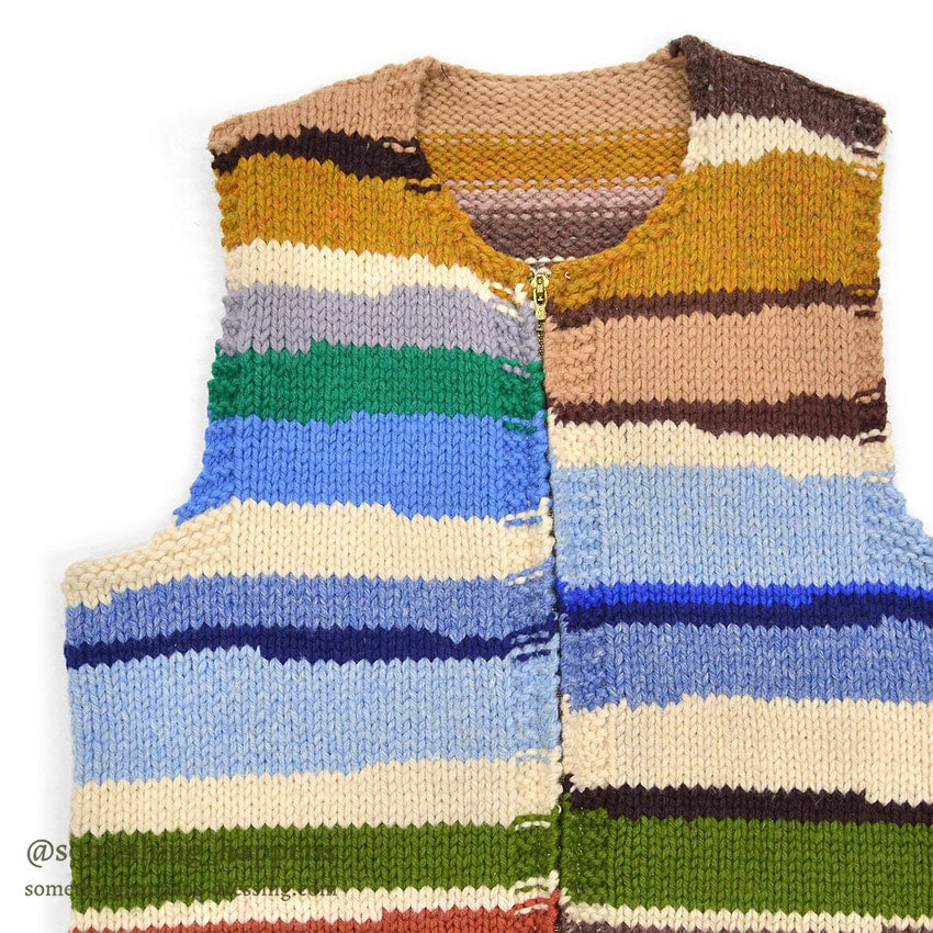 1960's~ MULTI COLOR HOME MADE COWICHAN VEST ...
