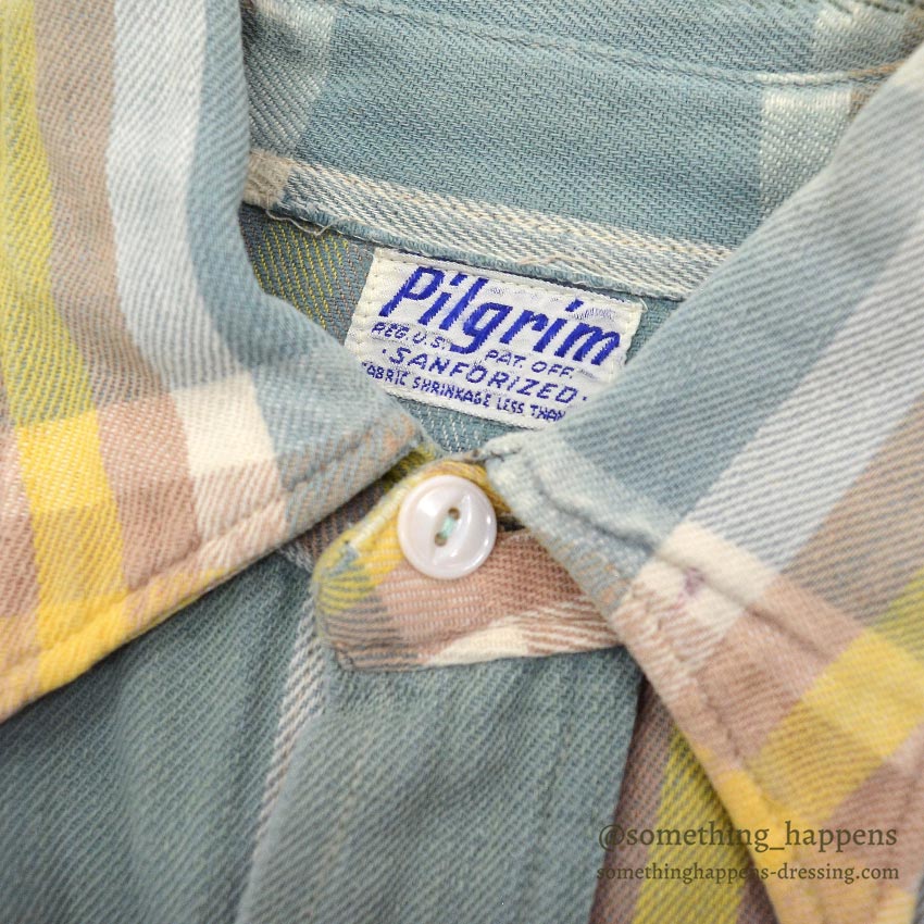 1950's PILGRIM HEAVY FLANNEL SHIRT / PERFECT COLOR COMBO...