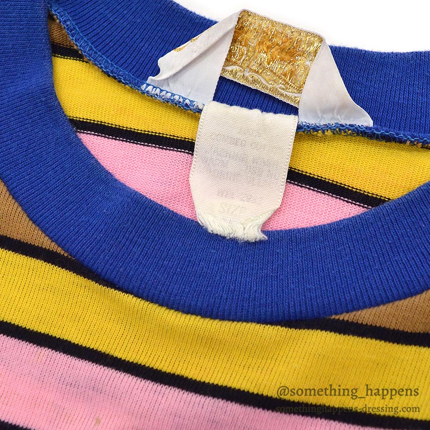 1970's CK MULTI COLOR BORDER POCKET T-SHIRT ...