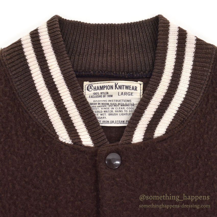 1960's CHAMPION KNITWEAR NYLON PILE WARM-UP JACKET ... L