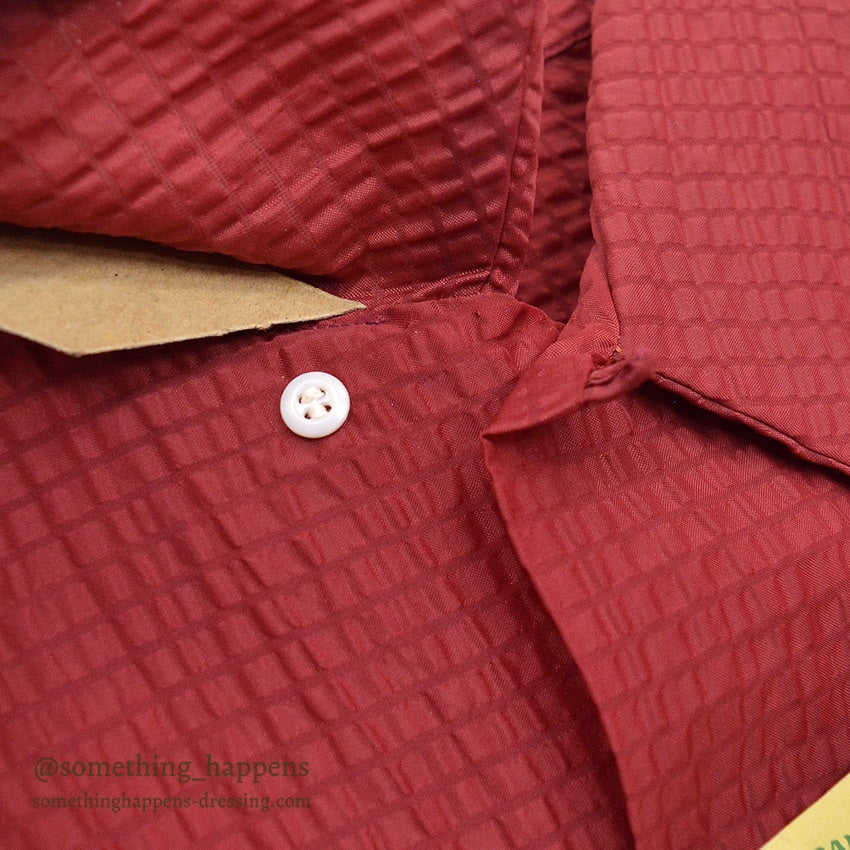 1950's DEADSTOCK GUYMONT DARK RED NYLON SHIRT ... L