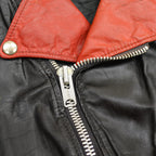 70's CANAL JEAN CO. Two-tone double rider jacket, hand-painted...