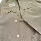 50's SUN FASHIONS sportswear シアサッカー ギンガムチェックシャツ 茶... M