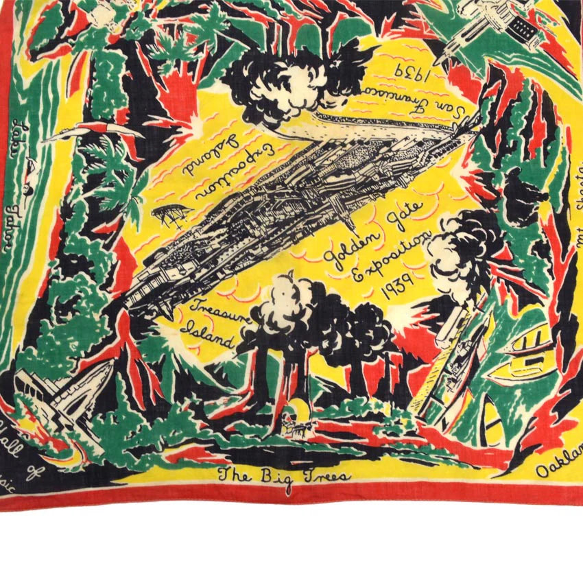 30's San Francisco World's Fair Advertising Bandana...