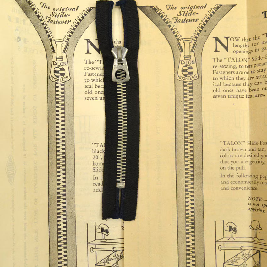 1930s TALON HOOKLESS Deadstock Zipper... 4-inch