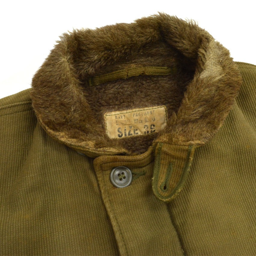 1940s USN N-1 Deck Jacket, Stenciled, Early Model, Pique... Size 36