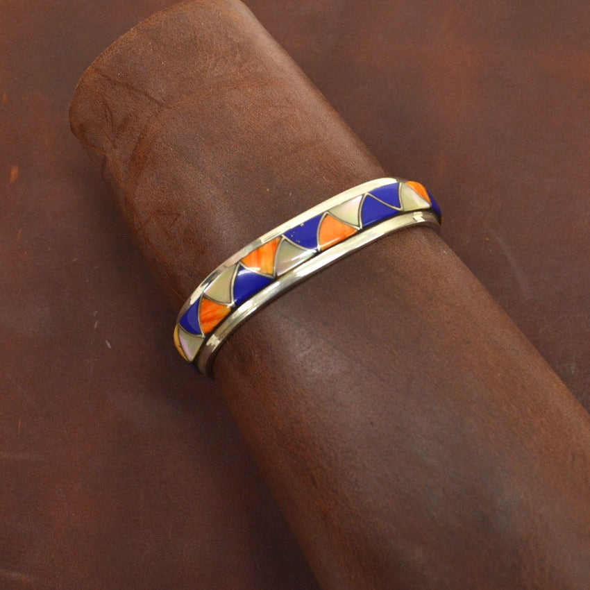 ZUNI ' ORLINDA NATEWA ' チャンネルインレイ Silver Bangle ...