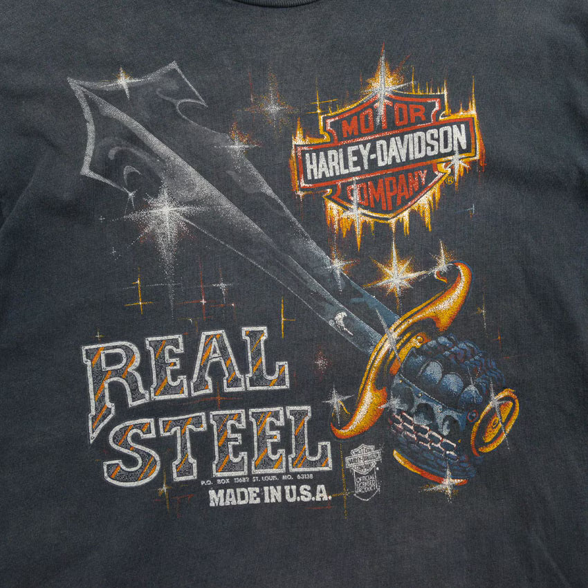 80's HARLEY DAVIDSON 'All Cotton Double-Sided' England Dealer...