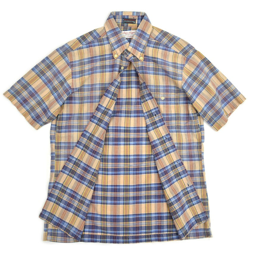 60's Capper & Capper by Hathaway MADRAS Short-Sleeve Shirt ... M