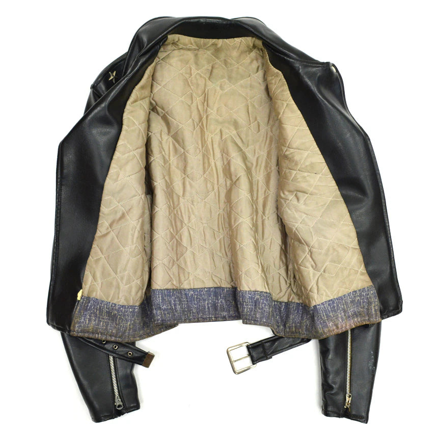 50's Vinyl Leather Two Star Double riders Jacket... 40