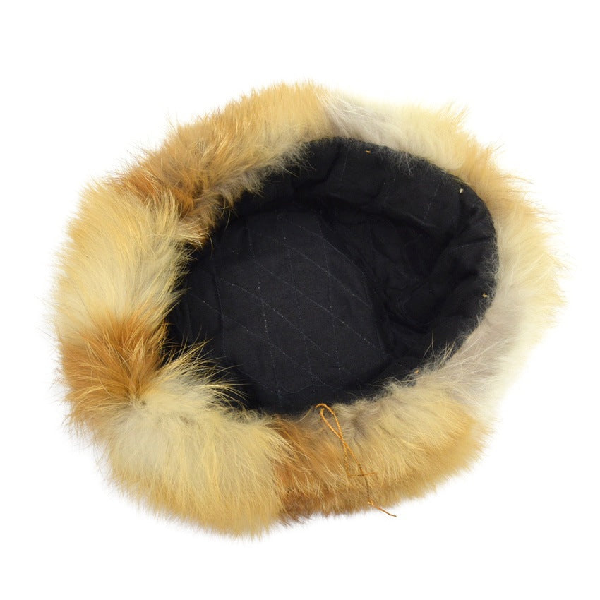 ~70's Gold Fur Hat ... 58cm
