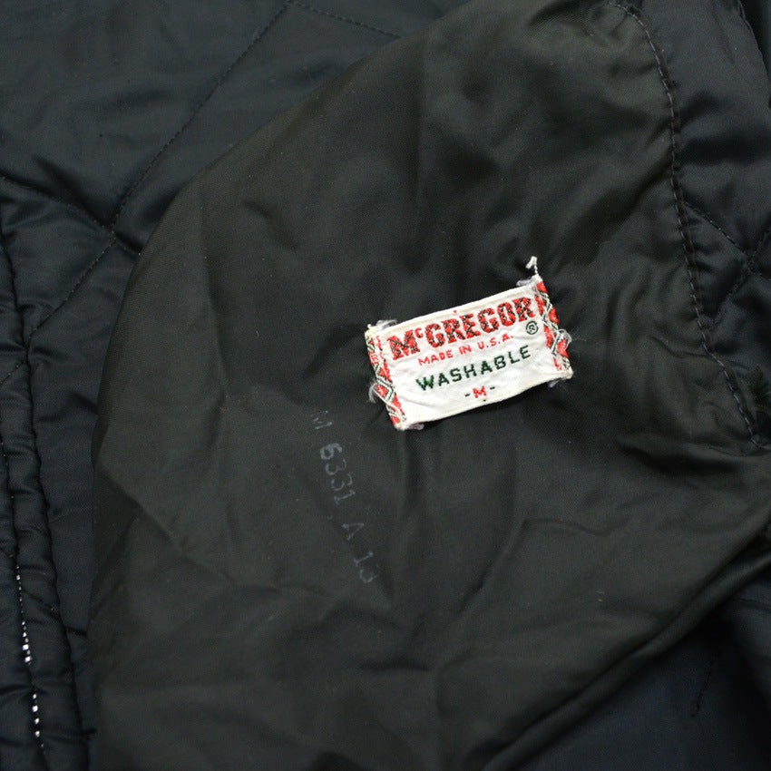 60's McGREGOR Quilted Reversible Jacket, Black... Size M
