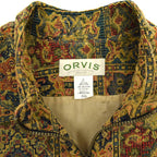 90's ORVIS Gobelin Tapestry Zip-Up Vest... L