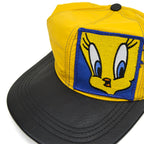 90's LOONEY TUNES Tweety Leather Cap 1994...