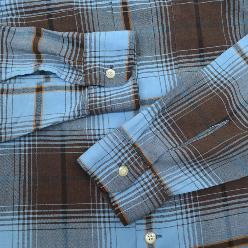 60's~ BRENT PLAID RAYON SHIRTS...M