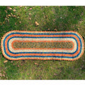 Old American Round Braided Rug, Handmade... Long, 159cm x 54cm