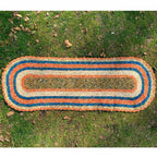 Old American Round Braided Rug, Handmade... Long, 159cm x 54cm
