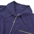 40's~ Cotton Half Zip Pull Over Shirts with Chinstrap...