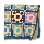 Circa ~1920's Handmade Calico Patchwork Quilt... 181cm×185cm
