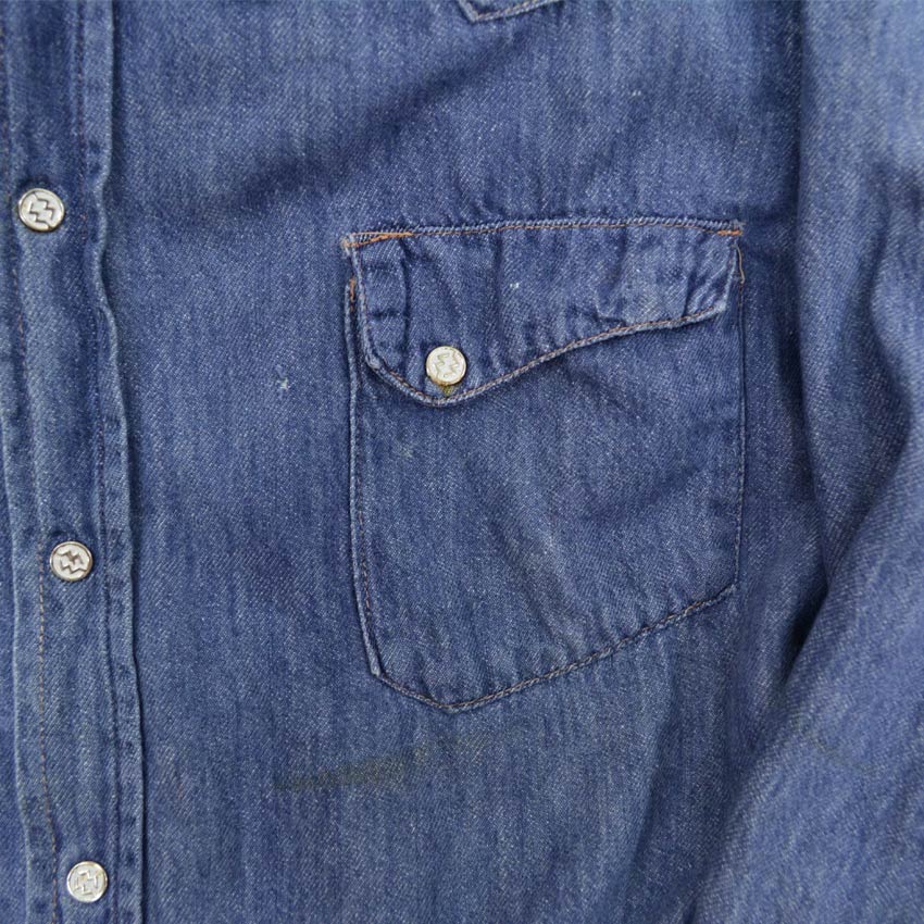 ~70's MONTGOMERY WARD VAT DYED DENIM SHIRTS...L