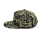 90's- YES NO EYE ART Glow-in-the-Dark Print Cap...