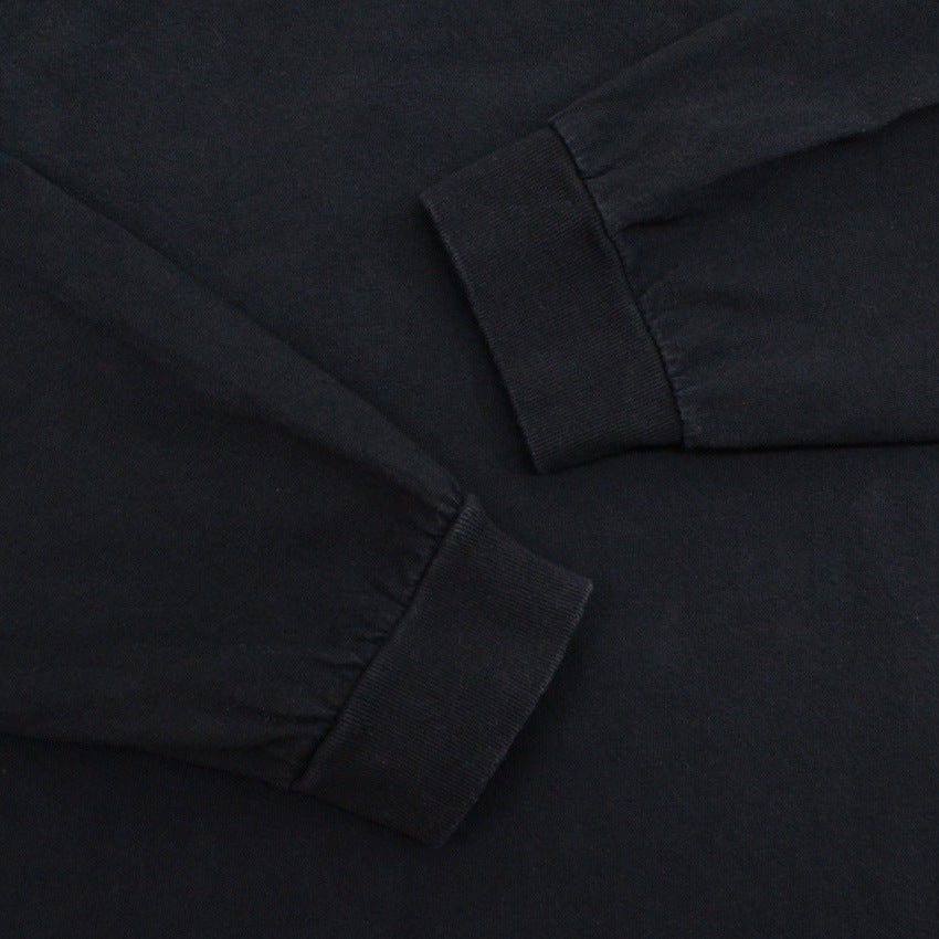 BLACK PLAIN L/S SHIRTS SWEATER RIB...