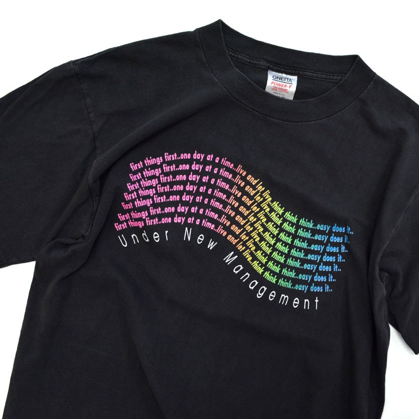 90's ONEITA 'Under New Management' T-shirt... XL