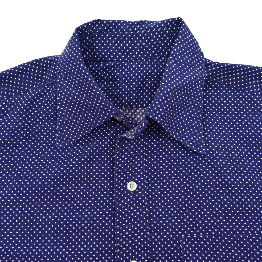 ~70's Small Polka Dots All Cotton Shirt... about S