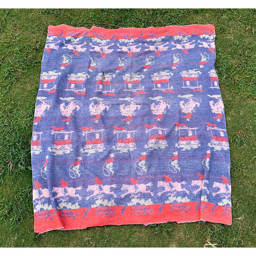 Circa 1950's Old Southwest Cotton Camp Blanket Cowboy... 167cm×150cm