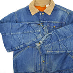 60's BIG SMITH Buckaroo Denim Jacket Orange Boa HIGE... 40