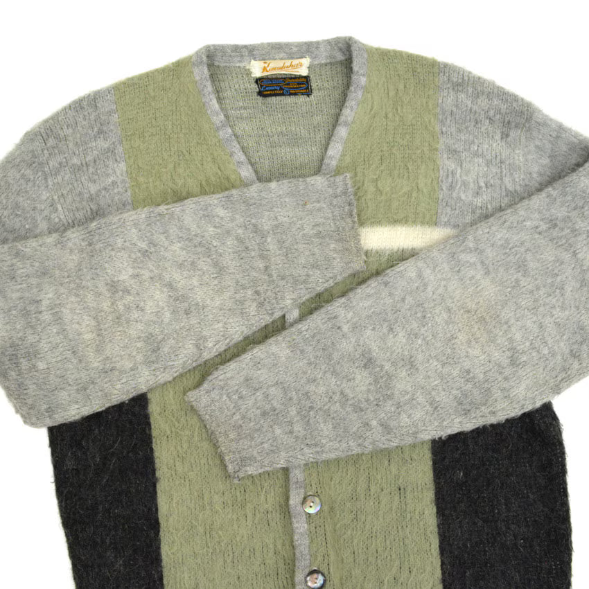 60's Kandahar FOUR COLAR MOHAIR CARDIGAN... L