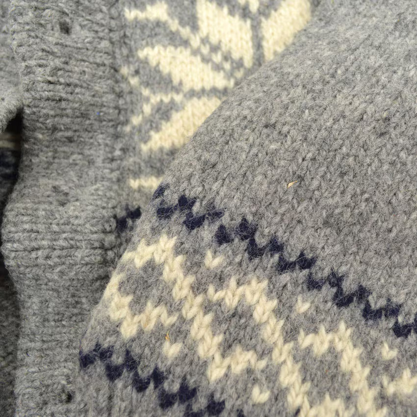 70's~ GRIGOROPOULOS BROS Snowflake Wool knit Sweater... XL
