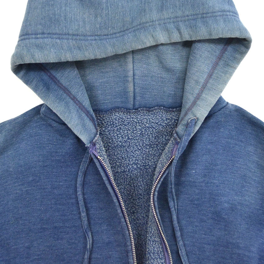 ~70's Faded Color Sweat Zip Up Hoodie with Separate Pockets...