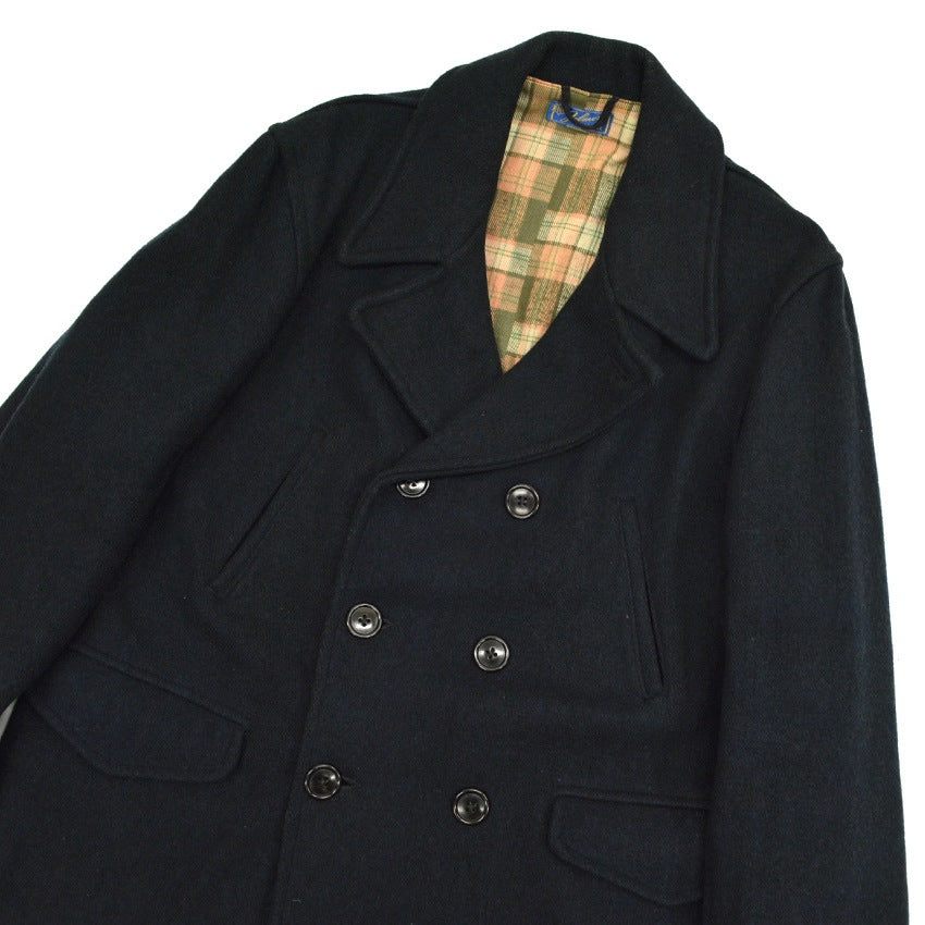 ~40's Julmor Black Wool Double Breasted Coat...