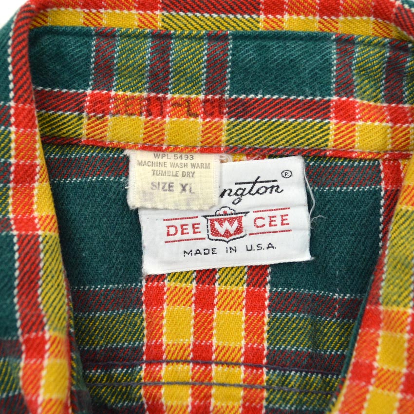 1970's Washington DEE CEE FLANNEL SHIRT... XL