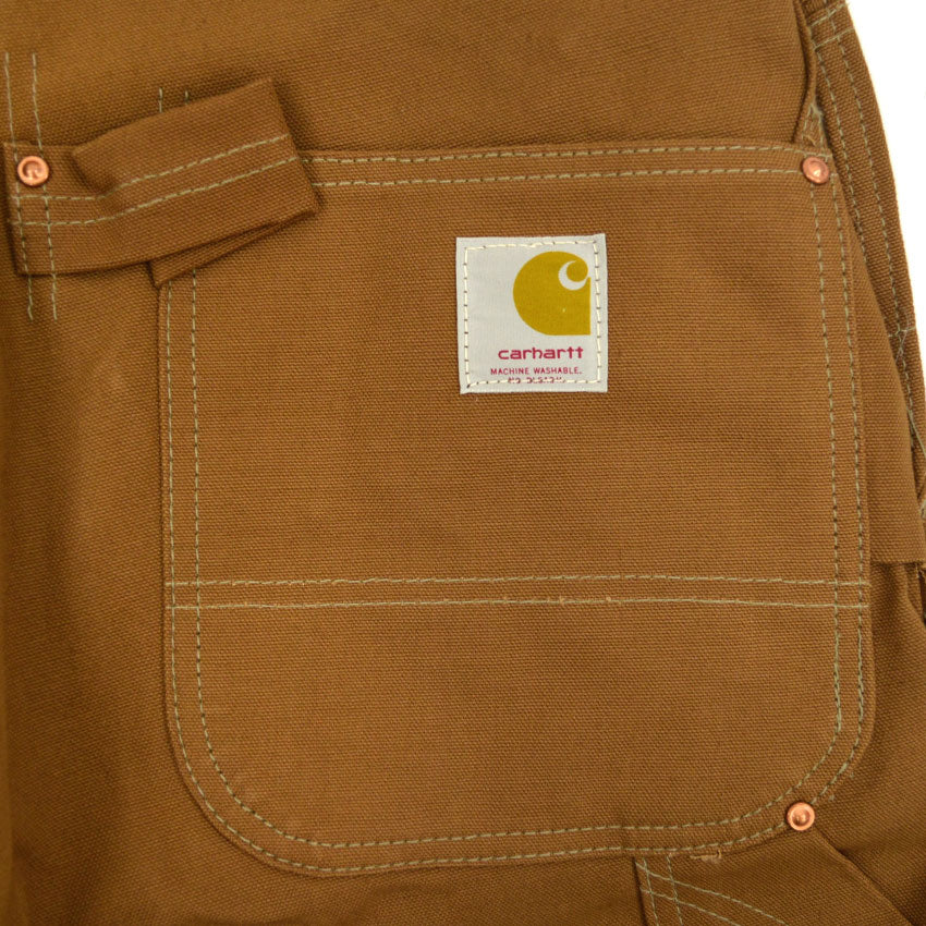 1970's DEADSTOCK CARHARTT BROWN DUCK DOUBLE KNEE OVERALL... W36 L28