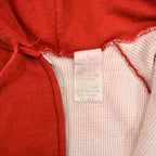 〜1980's DOUBLE FACE THERMAL RED ZIPUP HOODIE ... L