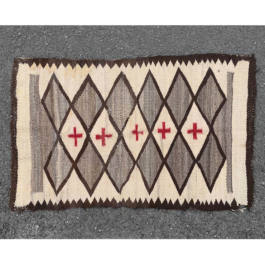 c.1920's Navajo Rug Diamond Cross Pattern...