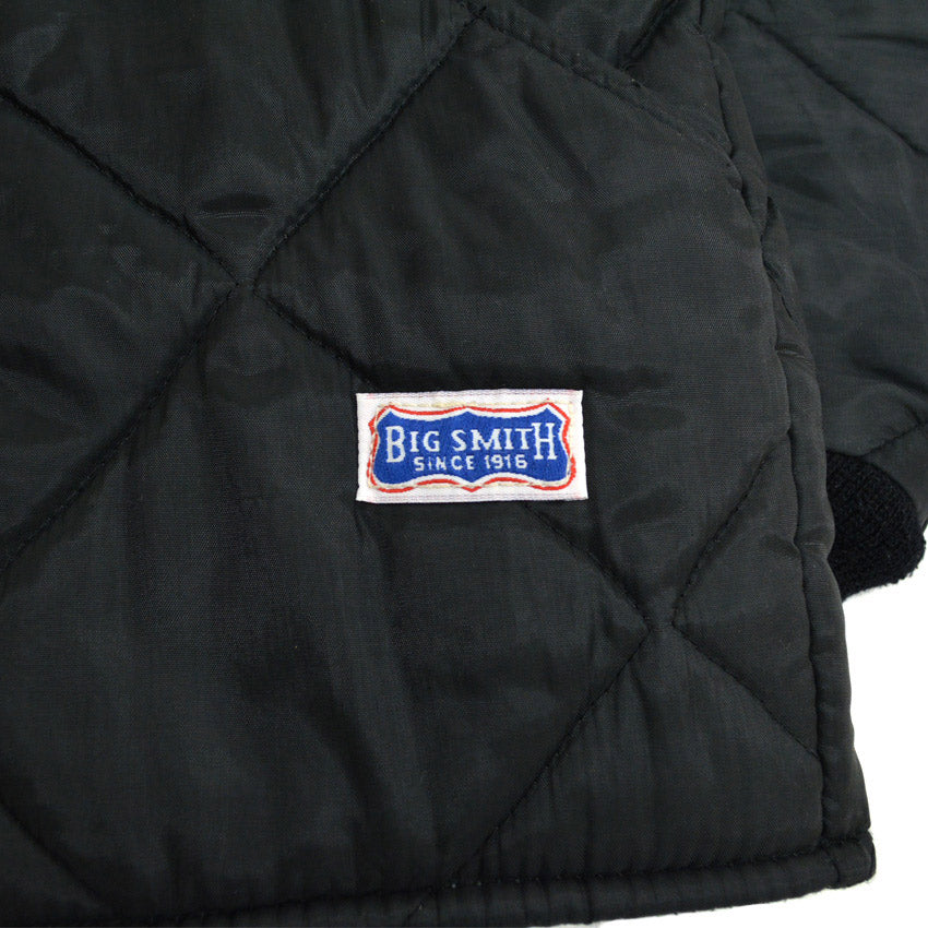 1990's BIG SMITH ALL BLACK QUILTED JACKET...M