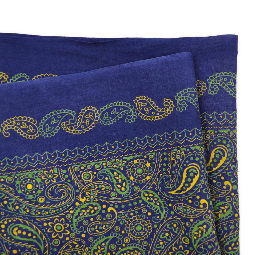 1940's~ OLD PAISLEY BANDANA NAVY both ears...