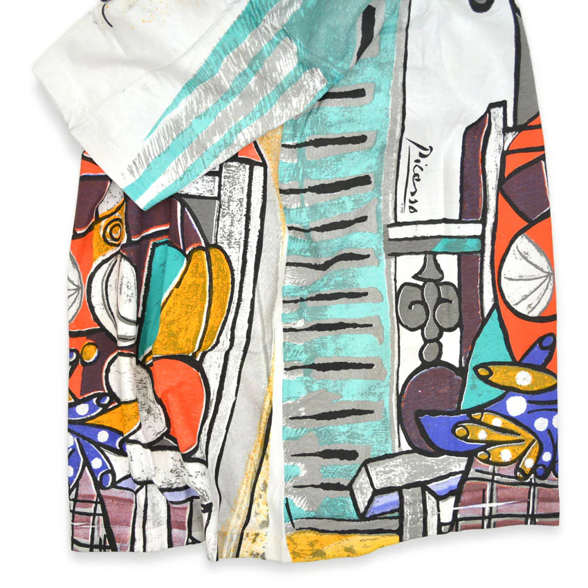 1980s Deadstock Picasso "Woman Sitting in Front of a Window" All Over Print T-shirt... XL